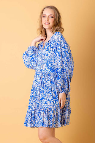 Bianca Shirt Dress- Blue