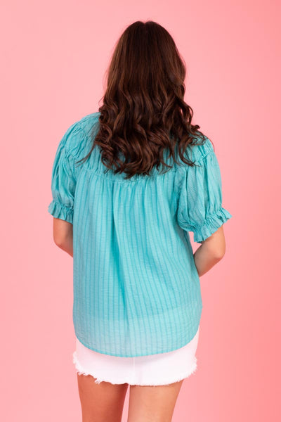 Abby Top -  Aqua