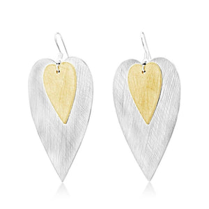 Amour Silver and Yellow Gold-Large Earrings.