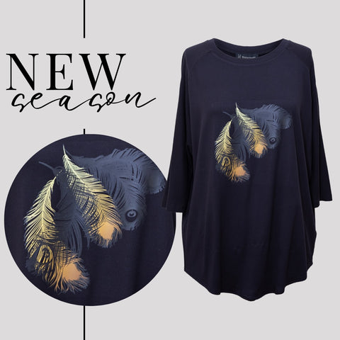 Bittermoon Olivia Top/Feather Print