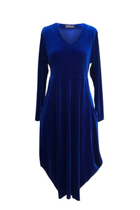 Carly Dress - Navy Velvet