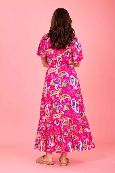 Daphine Maxi Dress - Pink Paisley