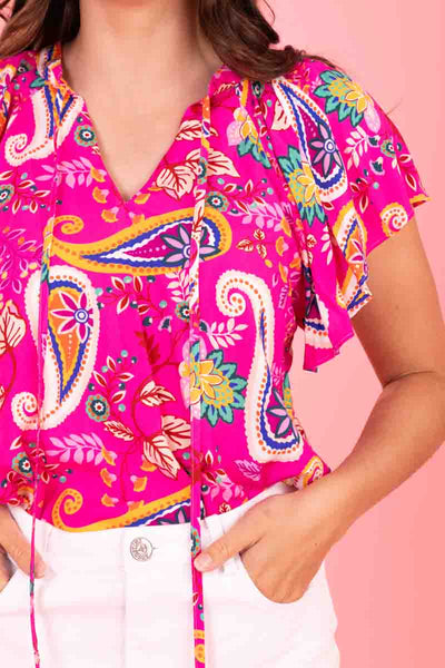 Eden Top - Pink Paisley