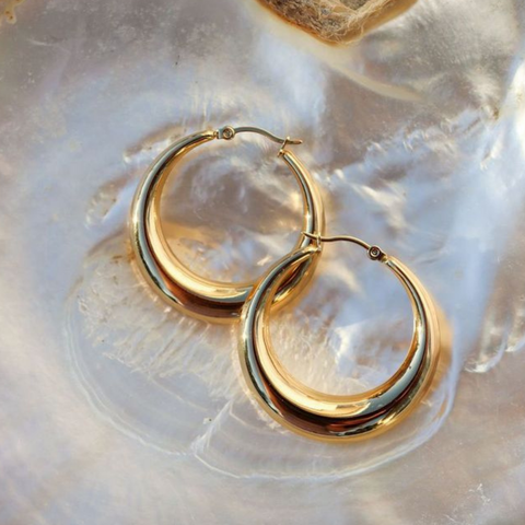 FV - Yellow Gold 40mm Hollow Hoops