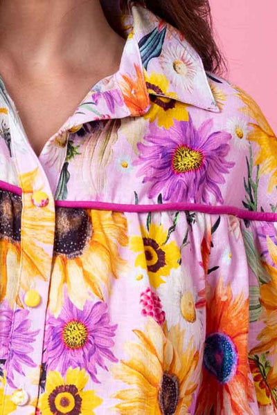 Gilly Blouse - Pink Sunflower