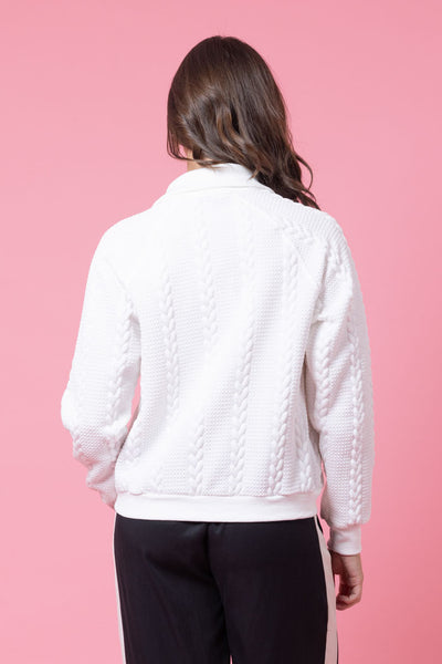 Jacky Zip-Up Sweater - White