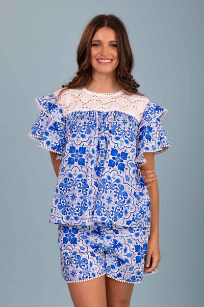 Jina Top Blue Tiles