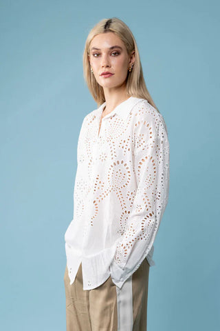 Louise Shirt - Embroidered - White