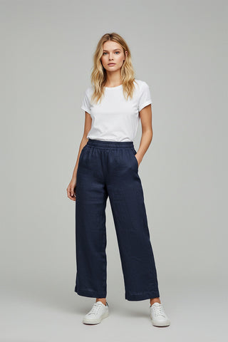 Bittermoon Navy Linen Pant