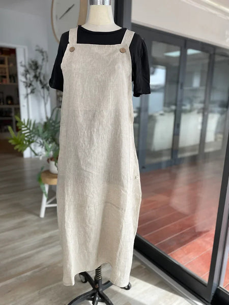 Linen Pinafore Dress