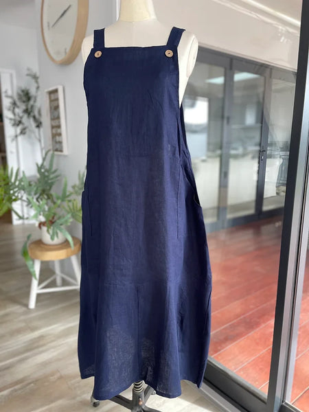 Linen Pinafore Dress