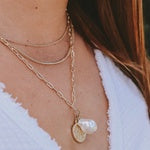 Steel Me Multi Chain Coin & Pearl Necklace