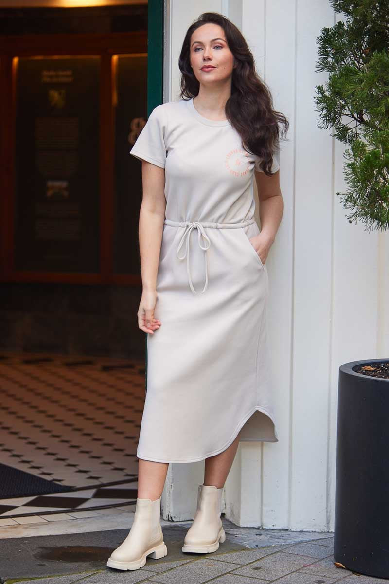 Stevie Midi Dress Beige