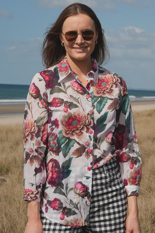 Elsie Cotton Shirt  -Ataahua Floral