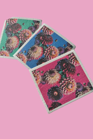 Swedish Dish Cloths- 3 pack - Dahlia