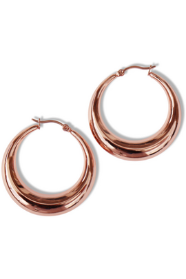 FV -Rose Gold 30 mm Hollow Hoop Earrings